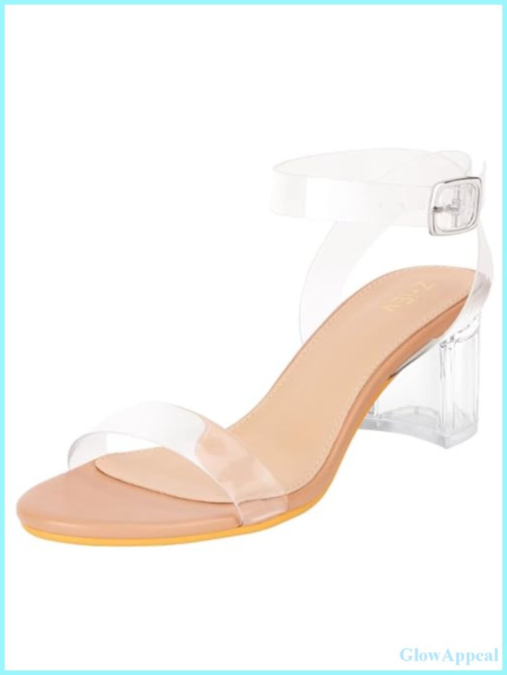 Clear Chunky Block Heeled Sandals Strappy Ankle Strap Slip Resistant